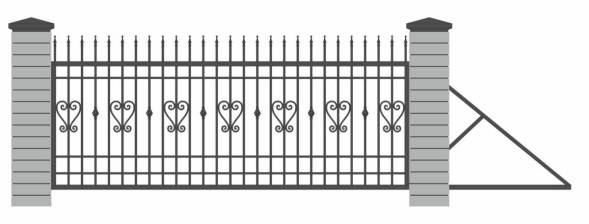 Металлические откатные ворота ОВ-14, 4000x2000 мм