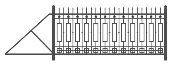 Металлические откатные ворота ОВ-16, 4000x2000 мм
