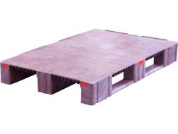 Паллет (поддон) пластиковый усиленный на 3-х полозьях, 1200x800x150 мм, бордовый [TR 1208-1-1 (R)]