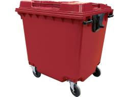 Мусорный контейнер п/э на колёсах, 1100 л, красный