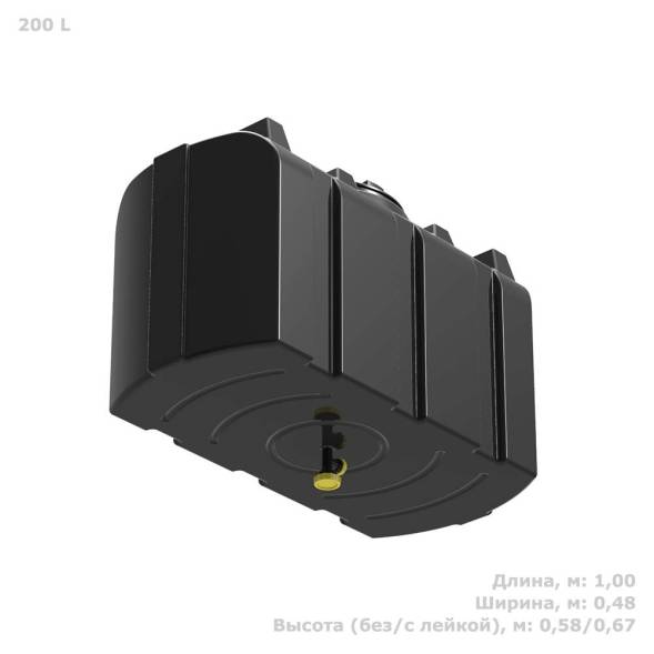 Бак пластиковый для летнего душа Полимер-Групп R 200 л, черный [DR200S1]