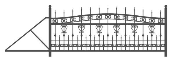 Металлические откатные ворота ОВ-17, 4000x2000 мм