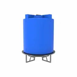 Емкость T 5000 л под плотность до 1,5 г/см3 синяя на основании для полного слива F