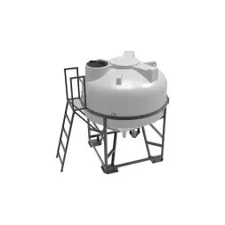 Емкость ЦКТ 3000 л с патрубком 90мм белая в обрешетке с лестницей