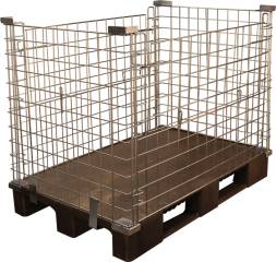 Контейнер металлический оцинкованный на паллете, 1200х800х1030 мм, коричневый [КМБ]