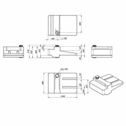 Бак промывной AGRO 300 л с резьбовой крышкой под плотность вещества до 1.0 г/см3, желтый