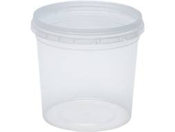Контейнер п/п 0,400л. круглый, d-95мм, с прозрачной крышкой цв. прозрачный(прозрачный)