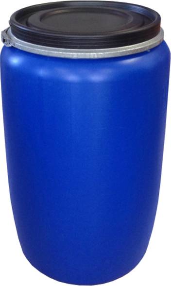 Бочка пластиковая с крышкой и металлическим обручем, 127 л, синий [БП 127р]