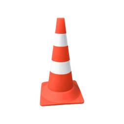 Конус дорожный 520 мм, 2 белые полосы, утяжелитель