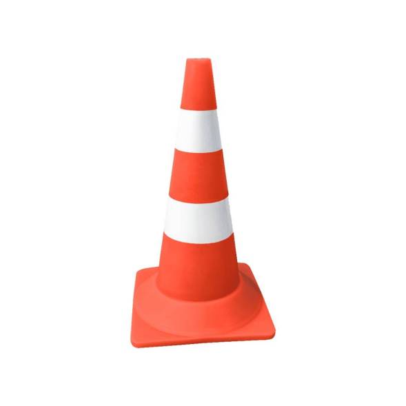 Конус дорожный 520 мм, 2 белые полосы, утяжелитель