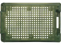 Ящик пластиковый перфорированный, 600x400x200 мм, 48 л, зеленый [102]