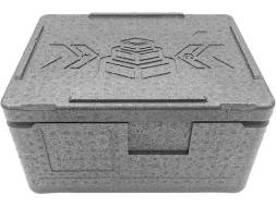 Термобокс пенополипропиленовый с крышкой STP Light, 400х300х220 мм, 14 л, 30 кг/м3, серый