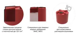 Емкость для хранения жидких минеральных удобрений (КАС, ЖКУ и др) 5000 TH красный