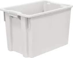 Ящик пластиковый сплошной, 600x400x400 мм, 75 л, белый [605 м]