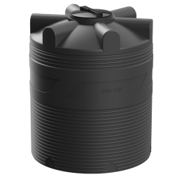 Емкость (резервуар) пластиковая вертикальная с крышкой, 1000 л, черный [TV1000S1]