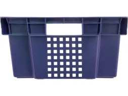 Ящик пластиковый перфорированный, 600x400x200 мм, 48 л, синий [102]