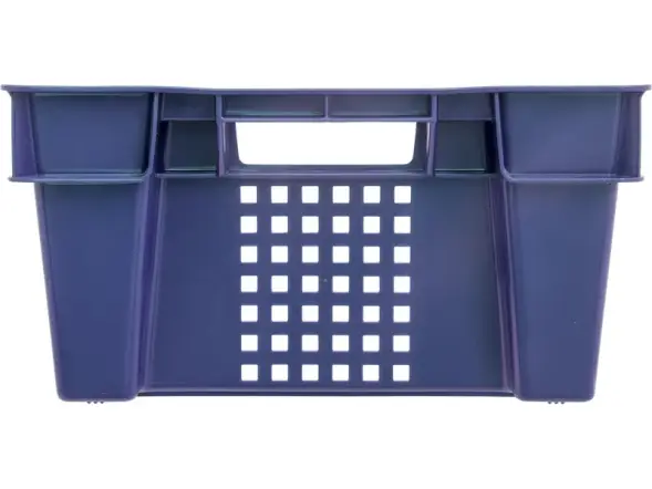 Ящик пластиковый перфорированный, 600x400x200 мм, 48 л, синий [102]