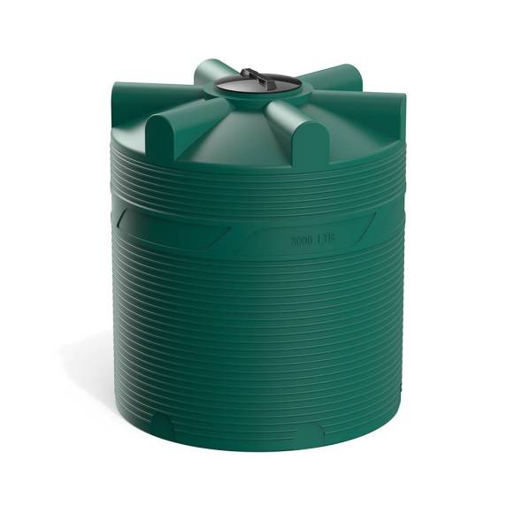 Емкость (резервуар) пластиковая вертикальная с крышкой, 3000 л, синий [TV3000S13]