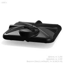 Бак пластиковый для летнего душа РОСА, 110 л, черный [DRS110S1]