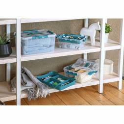 Ящик для хранения универсальный с замками и ручкой Grand box, 15,3л, светло-серый