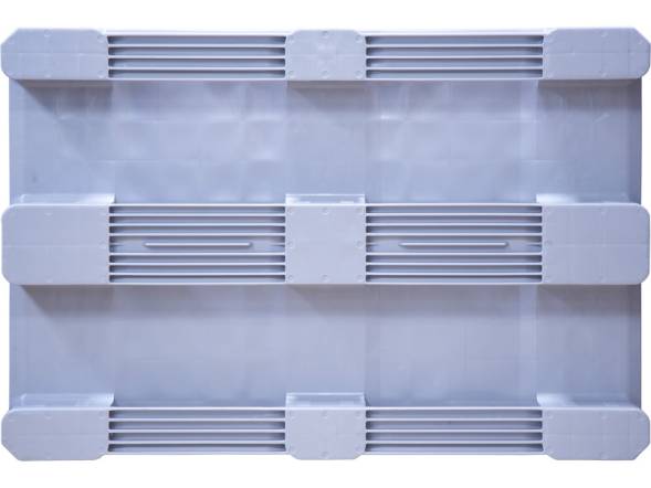 Паллет (поддон) пластиковый сплошной гигиенический на 3-х полозьях, 1200x800х160 мм, серый [IR 1208-3R-G] 