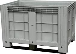 Крупногабаритный сплошной пластиковый контейнер на полозьях SDBOX 1208 SS, 1200х800х800 мм, серый [SDBOX 1208 SS серый]