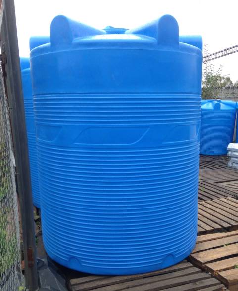 Емкость (резервуар) пластиковая вертикальная с крышкой, 6000 л, черный [TV6000S1]