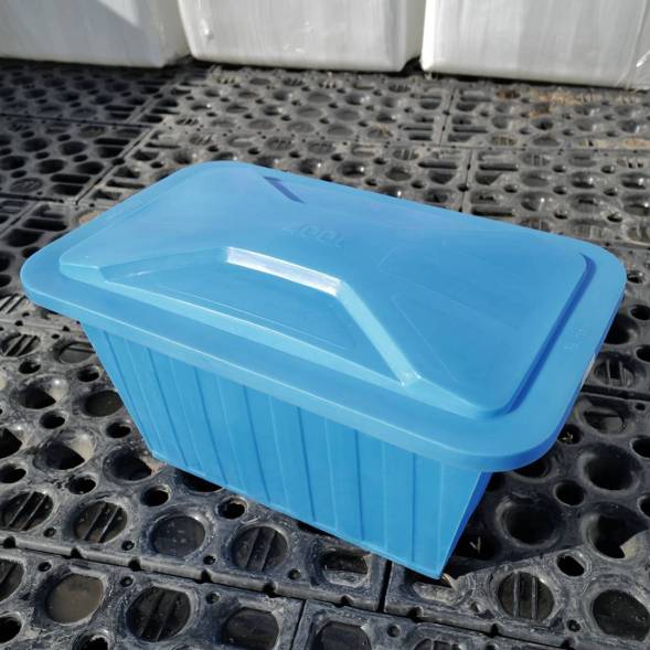 Ванна пластиковая пищевая с крышкой К, 400 л, HDPE, синий [121207.0400.601.002]