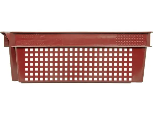 Ящик пластиковый перфорированный, 600x400x200 мм, 48 л, красный [102-1]