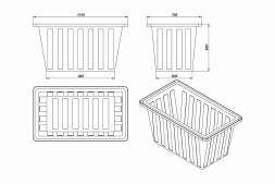Ванна пластиковая пищевая К, 400 л, HDPE, зеленый [132.0400.401.000]