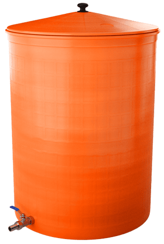 Бочка пластиковая садовая с краном 3/4&quot; из латуни для дождевой воды и полива, 300л, терракотовый [353]