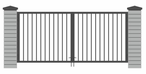 Распашные металлические ворота РВ-1, 4000x2000 мм