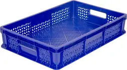 Ящик пластиковый перфорированный, 600×400×120 мм, 22 л, белый [704.01.01 М]