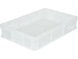 Ящик пластиковый перфорированный, 600×400×120 мм, 22 л, белый [704.01.02 м]