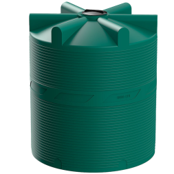 Емкость (резервуар) пластиковая вертикальная с крышкой, 10000 л, 400 мм, зеленый [TV10000S2]