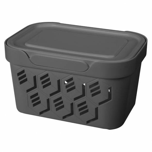 Ящик с крышкой универсальный Deluxe, 1,9л, серый