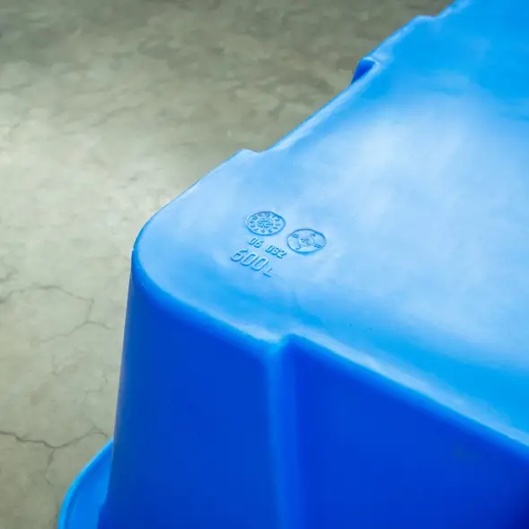 Ванна пластиковая пищевая с крышкой KN, 600 л, 1.2 г/см³, HDPE, синий [121207.0600.601.000]