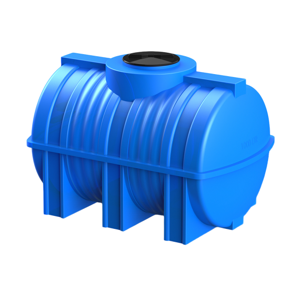 Емкость пластиковая горизонтальная для хранения воды и дизельного топлива, 1000 л, синий [TG1000S13]