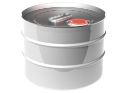 Бочка металлическая с ребром жесткости и крышкой берикап 57 мм, 10 л, белый [БМ 10 с ребром]