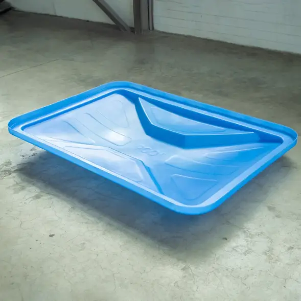 Ванна пластиковая пищевая с крышкой KN, 600 л, 1.5 г/см³, HDPE, синий [121207.0600.601.001]