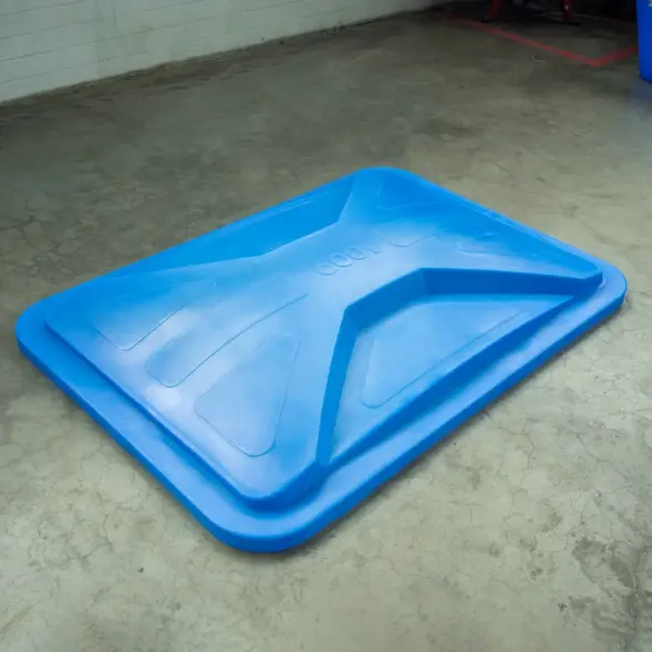 Ванна пластиковая пищевая с крышкой KN, 600 л, 1.5 г/см³, HDPE, синий [121207.0600.601.001]