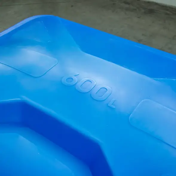 Ванна пластиковая пищевая с крышкой KN, 600 л, 1.5 г/см³, HDPE, синий [121207.0600.601.001]