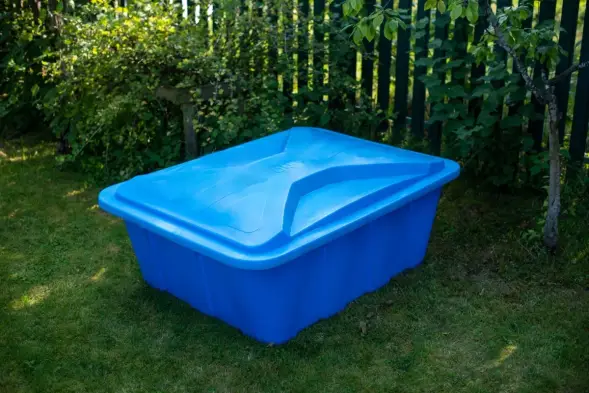 Ванна пластиковая пищевая с крышкой KN, 600 л, 1.5 г/см³, HDPE, синий [121207.0600.601.001]