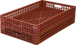 Ящик пластиковый перфорированный, 740x465x102 мм, 25 л, красный [402]