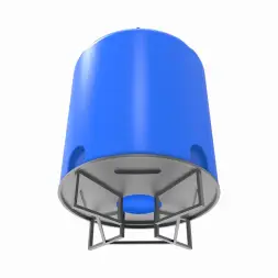 Емкость T 10000 л под плотность до 1,5 г/см3 синяя на основании для полного слива F