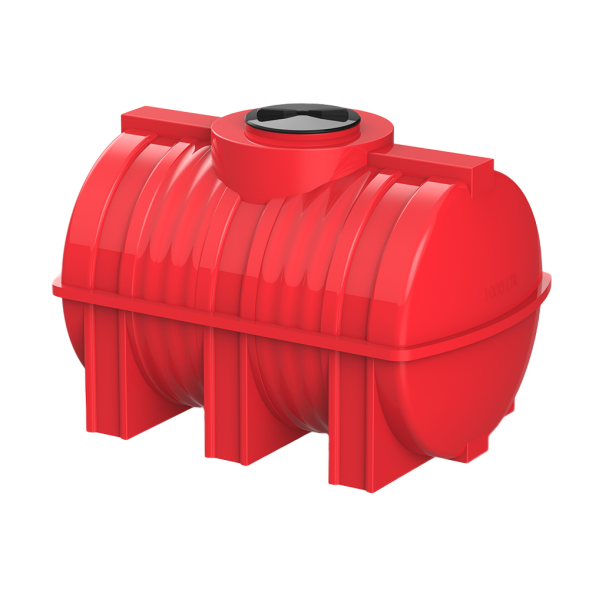 Емкость пластиковая горизонтальная для хранения воды и дизельного топлива, 1000 л, красный [TG1000S5]