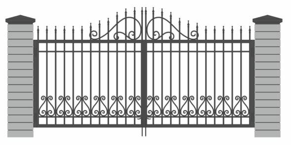 Распашные металлические ворота РВ-15, 4000x2000 мм