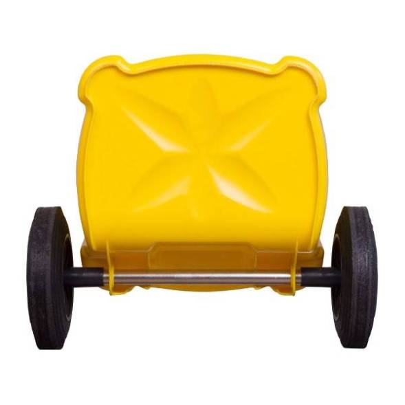 Мусорный контейнер пластиковый для ТБО/ТКО на колесах с крышкой, 120 л, зеленый