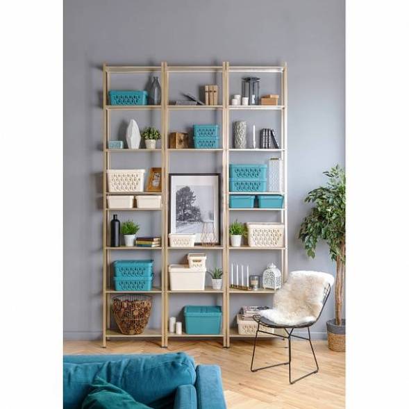 Ящик с крышкой универсальный Deluxe, 4,6л, светло-бежевый