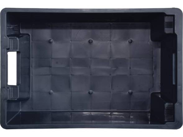 Ящик пластиковый сплошной, 600х400х250 мм, черный [125-2]